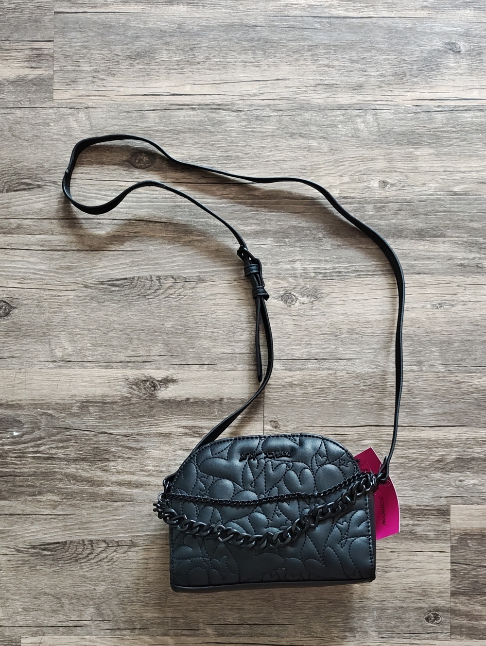 NWT Betsey Johnson Black Quilted Crossbody